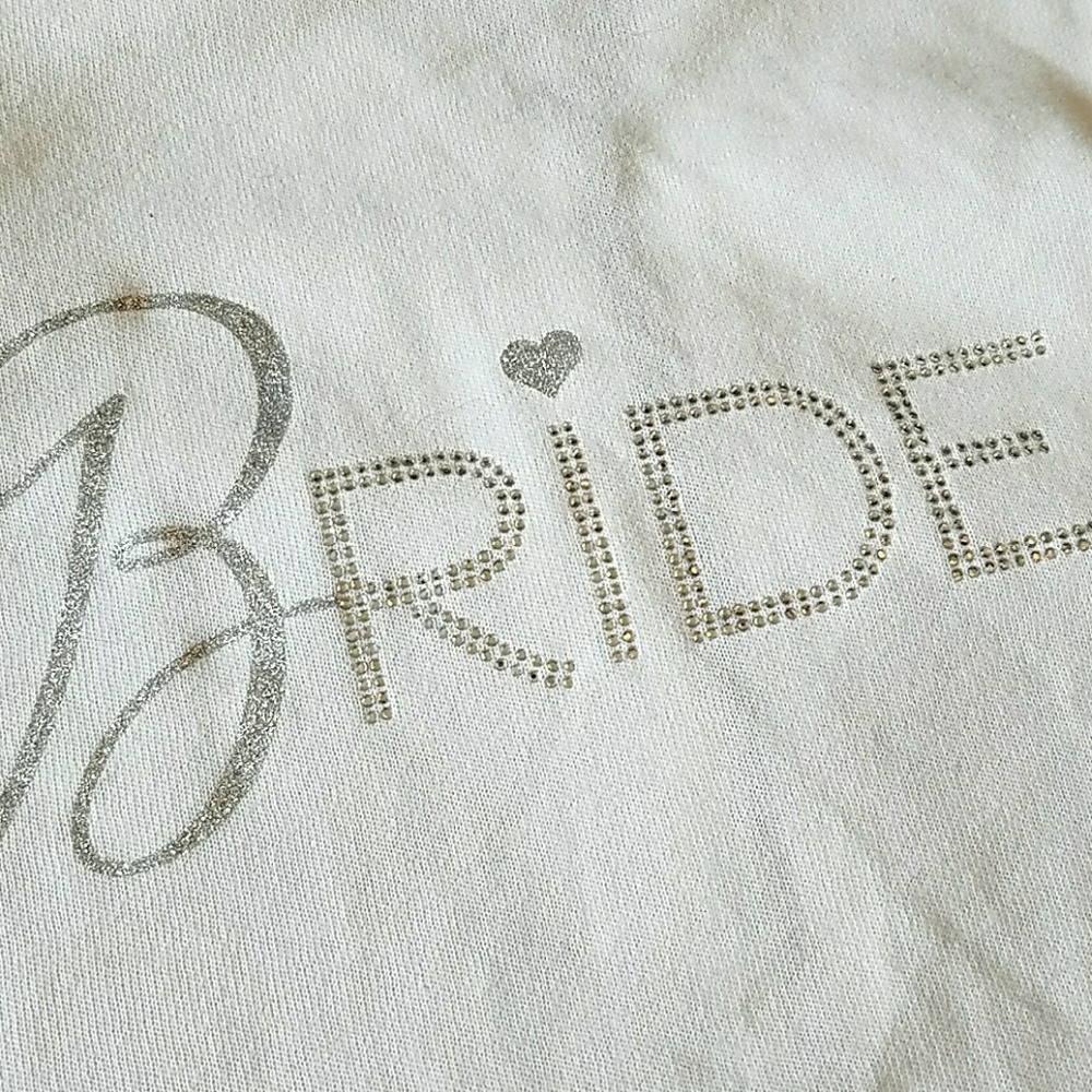 Victoria's Secret White 'Bride' Rhinestone Sweatshirt